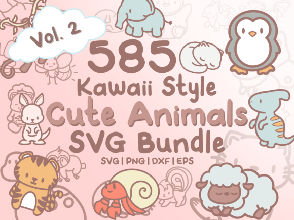 585 Kawaii Animals: Graphics & Illustrations