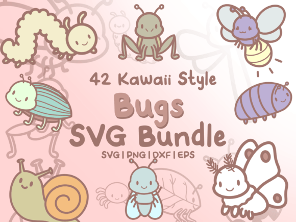 Bugs SVG Illustrations: Kawaii Graphics for Branding & Marketing