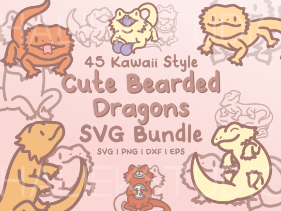 Cute Bearded Dragons SVG Illustrations for Blog and Design