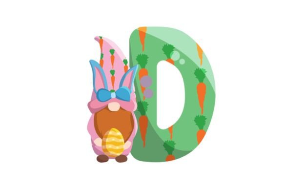 Cute Easter Egg Alphabet D Illustrations: Graphics for Publishers