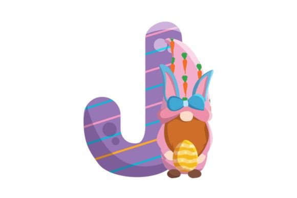 Cute Easter Egg Alphabet J Illustrations