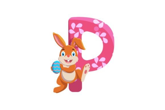 Cute Easter Egg Alphabet P Illustrations and Graphics