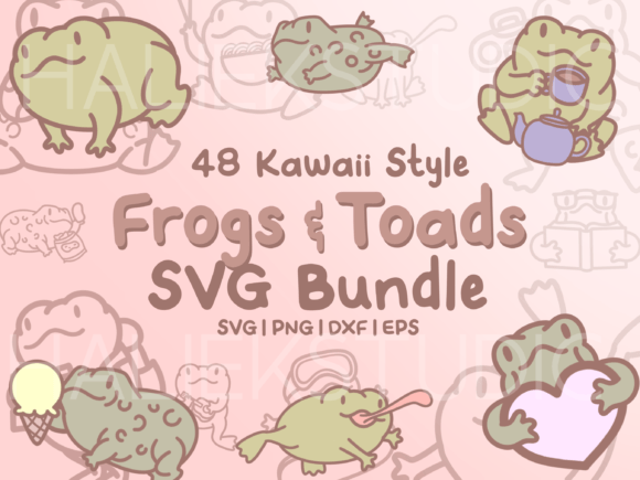 Cute Frog and Toad SVG Illustrations & Graphics