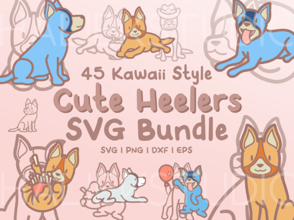 Cute Heelers SVG Illustrations: Graphics & Illustrations