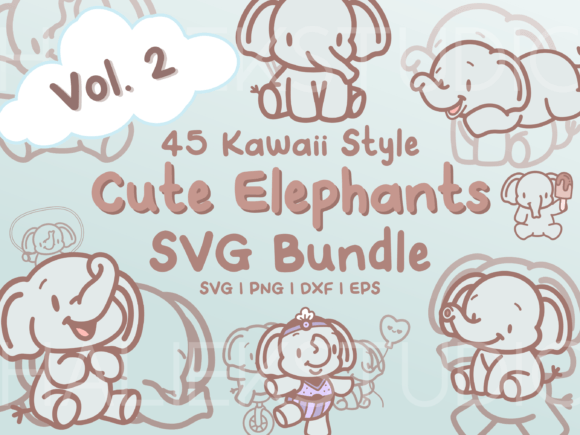 Elephants SVG Illustrations Vol. 2: Graphics & Illustrations for Branding