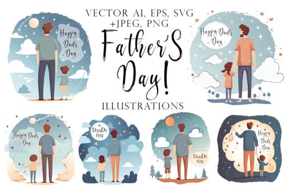 Father Day Vector Illustrations: Graphics for Branding