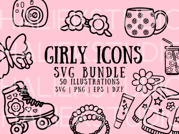 Girly Aesthetic Icons SVG Illustrations