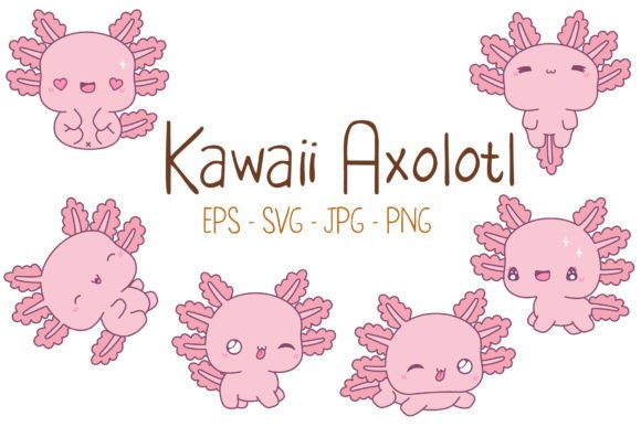 Kawaii Axolotl Set Illustrations: A Brand Designer's Review