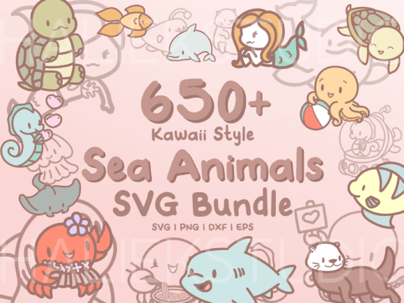 Sea Animals SVG Illustrations for Graphics and Publishing