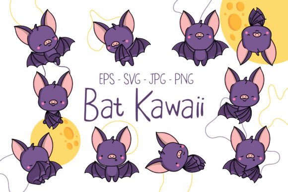Set of Cute Kawaii Bat Illustrations: A Brand Designer's Review