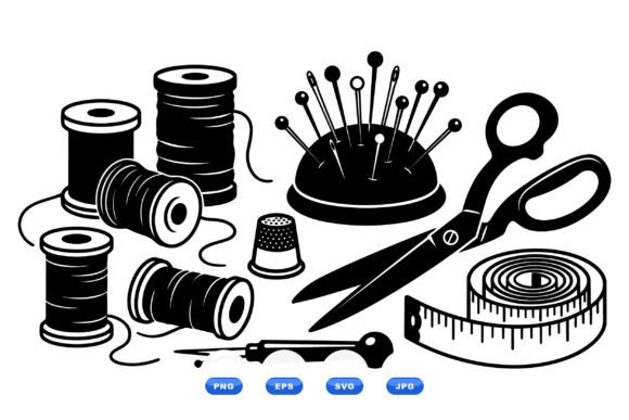 Sewing Tools SVG Graphics and Illustrations Review