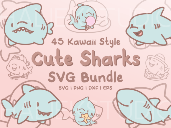 Shark SVG Illustrations for Graphic Design Projects