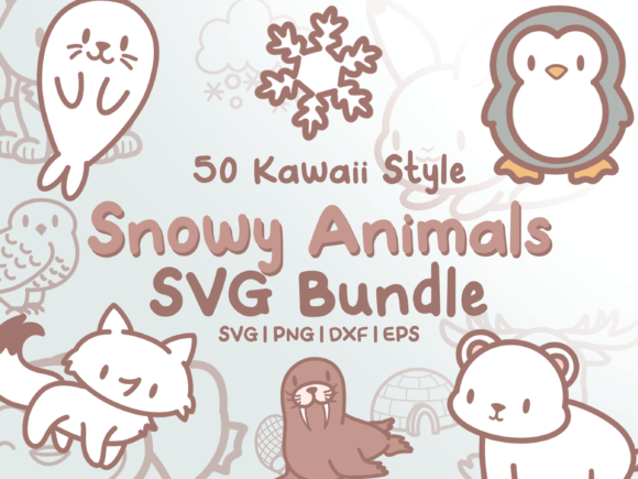 Snowy Animals SVG Illustrations: Graphics & Illustrations for Designers