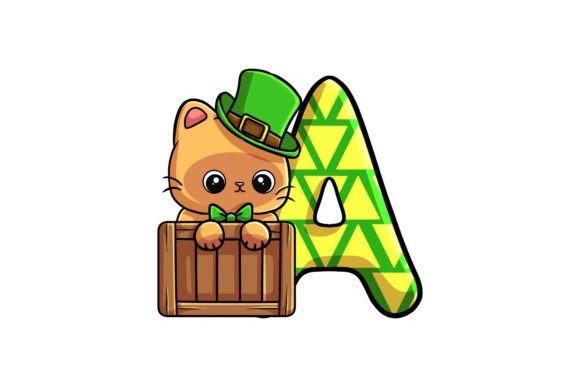 St Patrick Cat Alphabet a Illustrations Graphics for Local Branding
