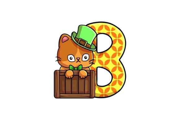 St Patrick Cat Alphabet B Illustrations Graphics