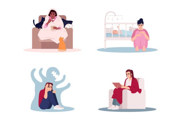 Stressed Women Svg Vector Illustrations: Graphics & Illustrations Review