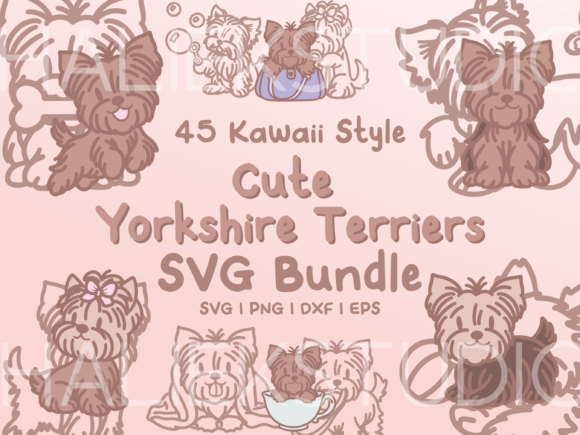 Yorkshire Terrier SVG Illustrations for Modern Blog Graphics